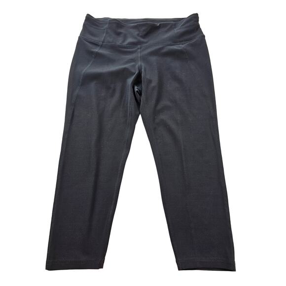 prAna 19" inseam black capri stretch leggings yoga running active gym basic M - Picture 1 of 7